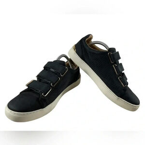 Aldo  Paise Black/White/Gold Leather Velcro Sneakers Size 8.5